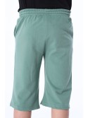 Sweat shorts with an application, green NDZ8705 - Online store - Boutique